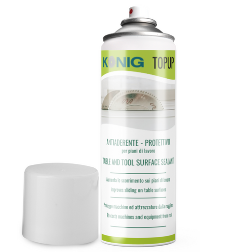 Table and tool surface lubricant. Regularly used on machine tables it reduces considerably the sliding friction. Forms a durable, water repelling dry film that dramatically reduces sliding friction on saw tables and tool surfaces.