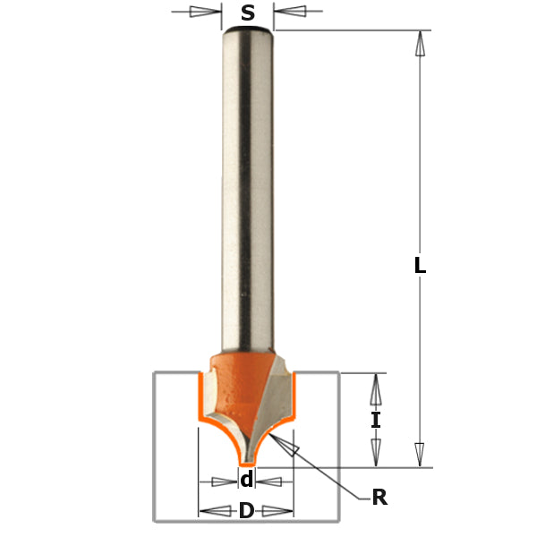Tungsten Tipped Fine Point Beading Router Bit - tungstenandtool